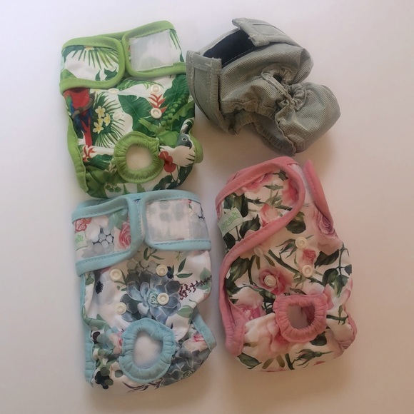 Lot of Four Reusable Dog Diapers NWOT